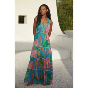 PQ Swim Zinnia Ruffle Tiered Maxi Dress Size M/L